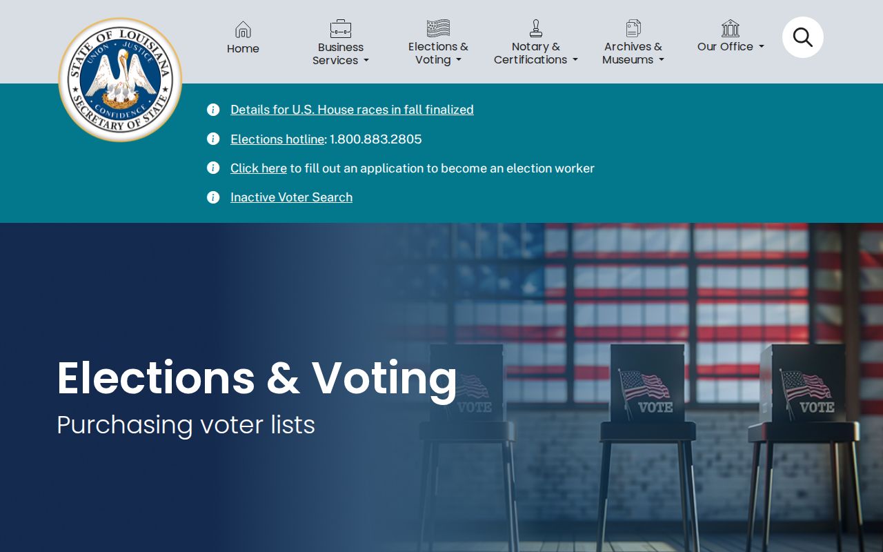 Louisiana official voter-list purchase process and criteria